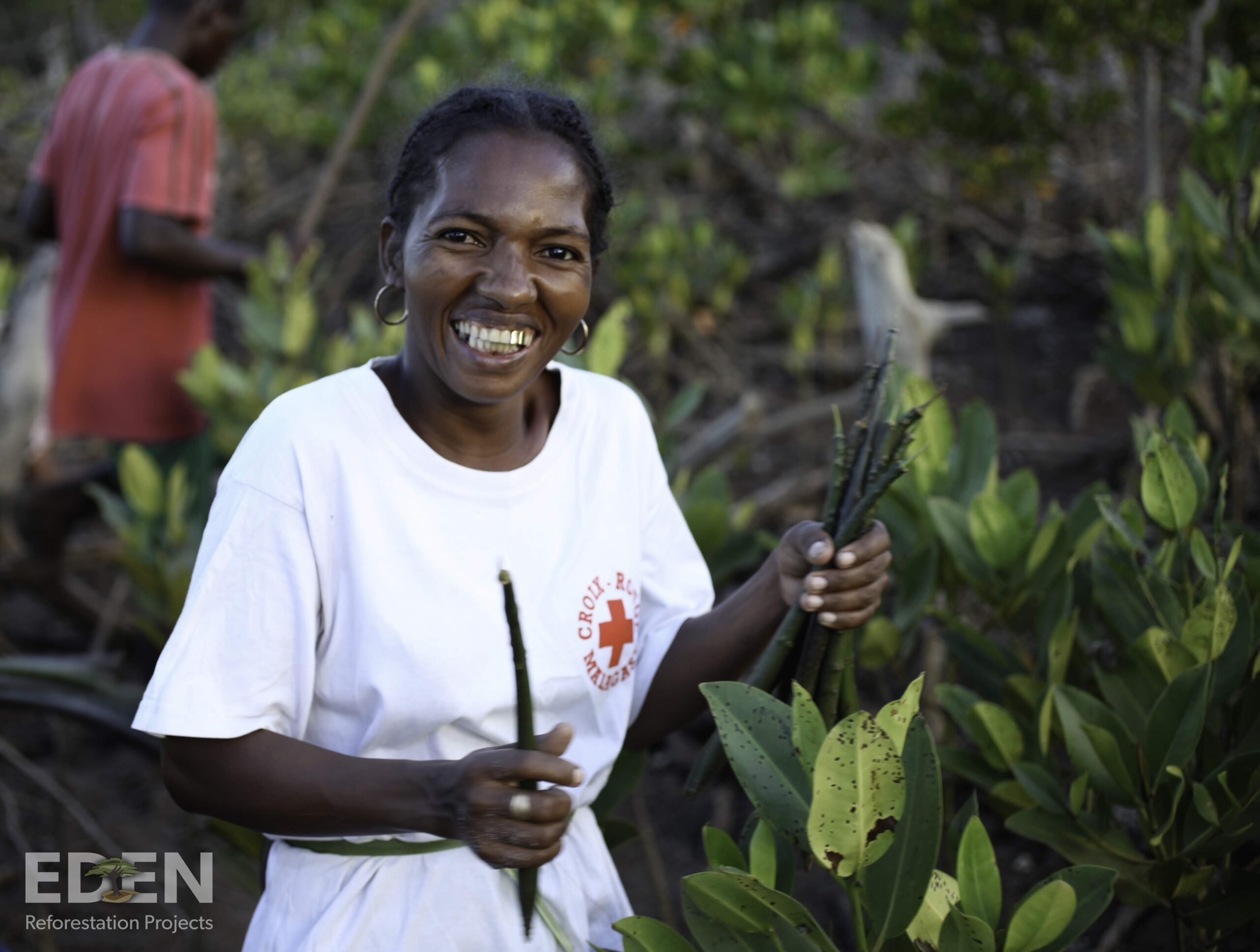 Madagascar 2012 Malagasy woman holding propagules scaled