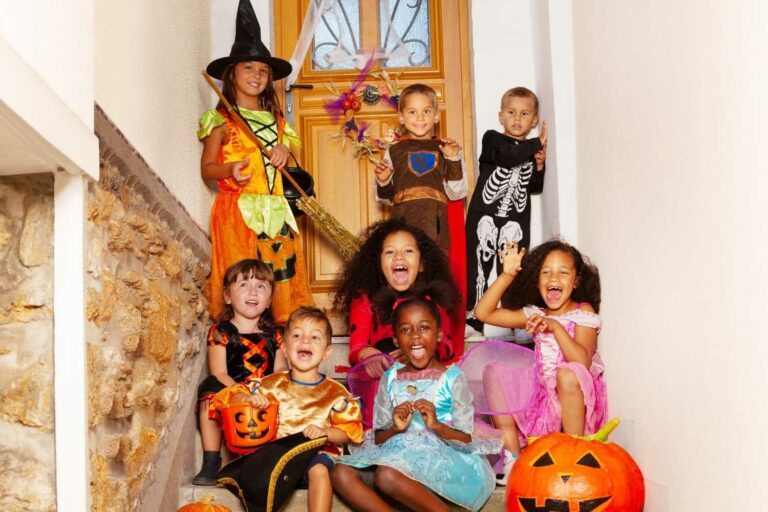 Kids celebrating Halloween