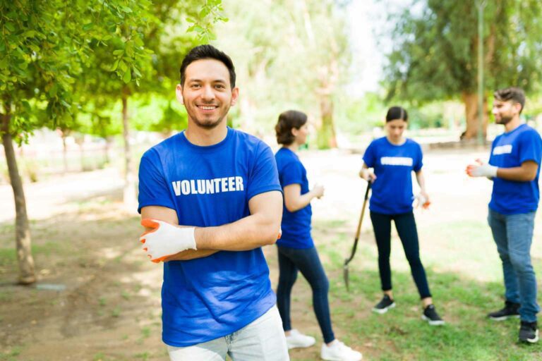 Earth Day Volunteering to clean up a local park is a great way to celebrate earth month