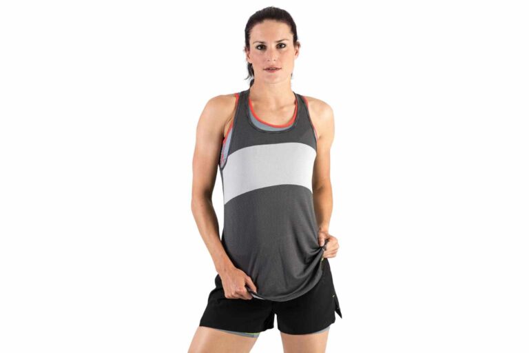 Sustainable Gym Wear The Sundried Piz Fora Womens Training Vest is made responsibly from recycled fabrics 1