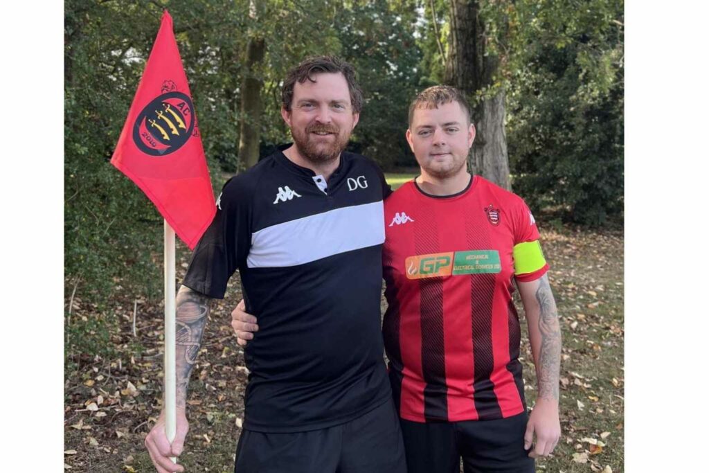 A.C. United Chairperson Daniel Gray with Captain Harrison Morris