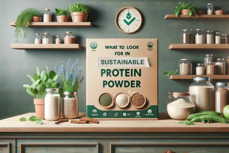 Sustainable Protein Powder Look for protein powder made from plant based ingredients to lower you footprint
