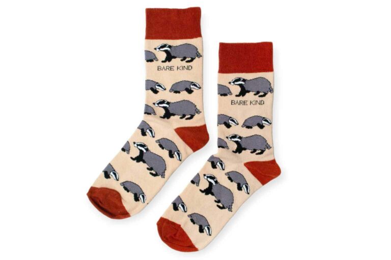 Sustainable Socks Bare Kinds bamboo badger socks are kind to the planet and raise money for a wildlife hospital