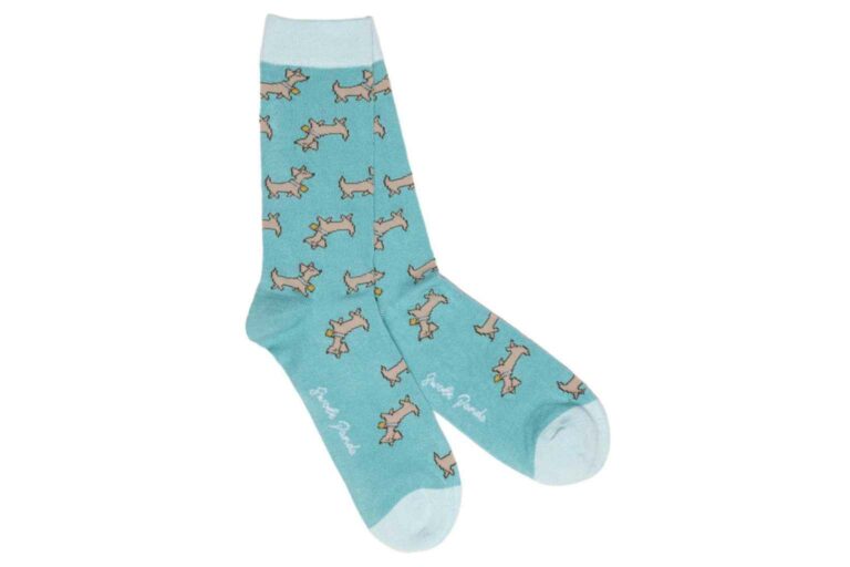 Sustainable Socks Swole Pandas bamboo dog print socks are cute and great for the environment