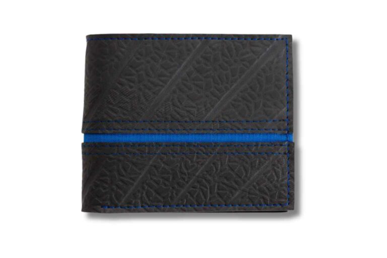 Sustainable Wallets The George Inner Tube Vegan Wallet has been crafted to showcase the beauty of the reclaimed inner tubes