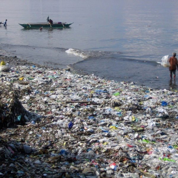 Plastic washed up